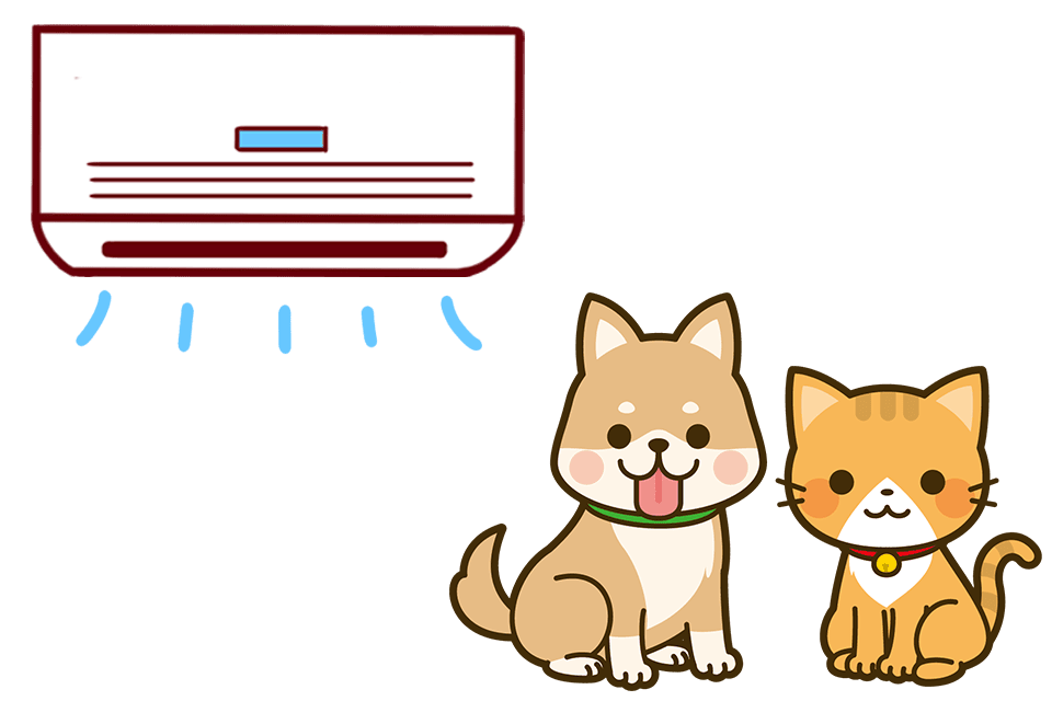 犬や猫のペットを飼っている部屋にあるエアコン